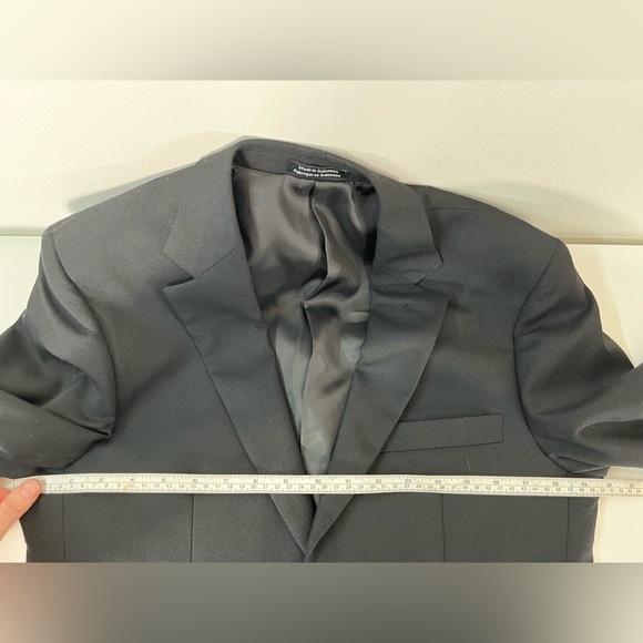 Joseph Feiss Sz 36S Classic Fit Wool Blend 2 Button Gold Blazer Sport Coat Black - Picture 10 of 11